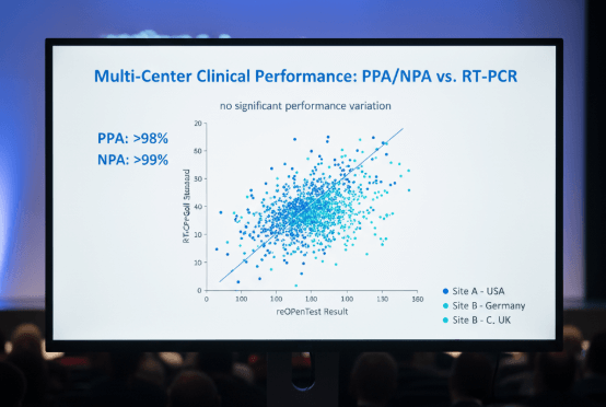 An abstract image representing multi-center clinical data analysis.